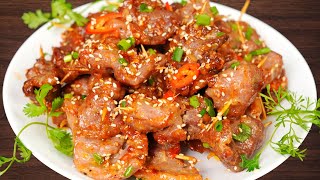THỊT BÒ CHIÊN SỐT TỎI ỚT. Bí quyết chiên Thịt bò mềm ngọt. Thịt bò xiên tăm que