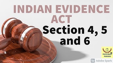 Indian Evidence Act (Part 2 - Section 4, 5 and 6)| IEA