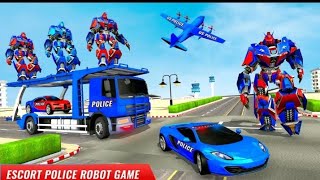 car robot cartoon,Police plane transport game with transforming robot car to enjoy-Temu Gamer. screenshot 3