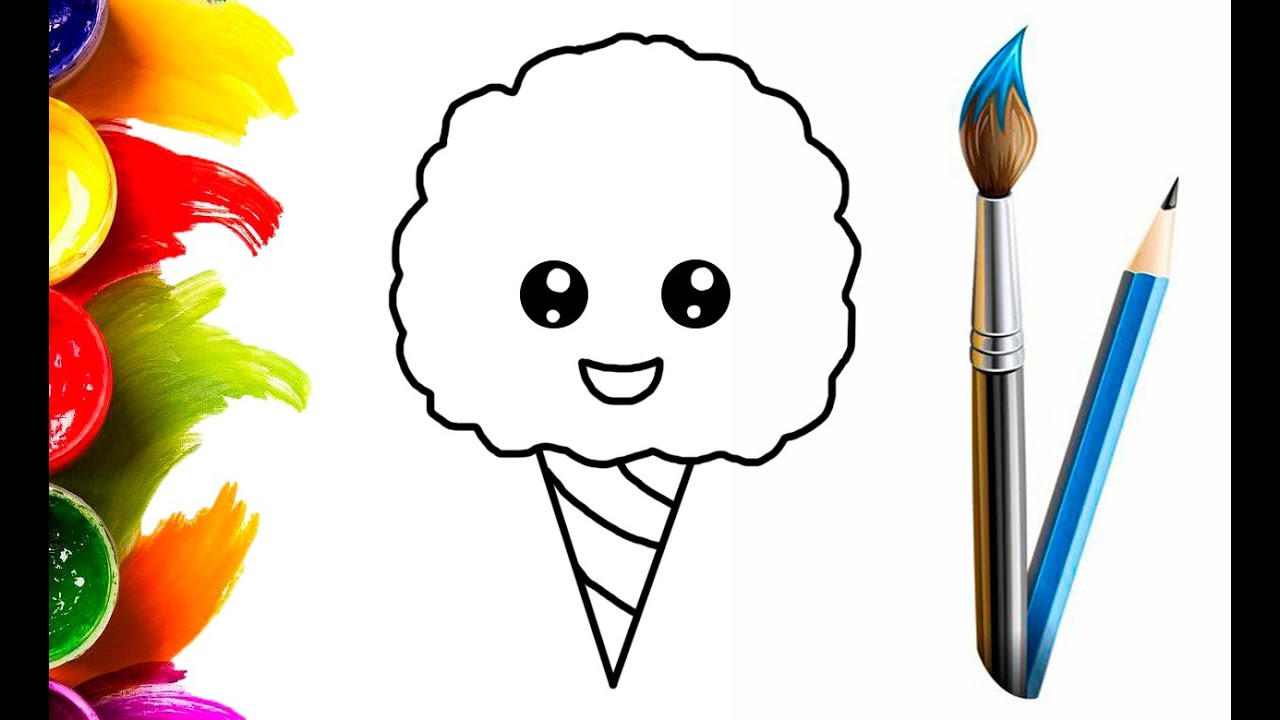How TO DRAW COTTON Candy Как НАРИСОВАТЬ СЛАДКУЮ ВАТУ YouTube