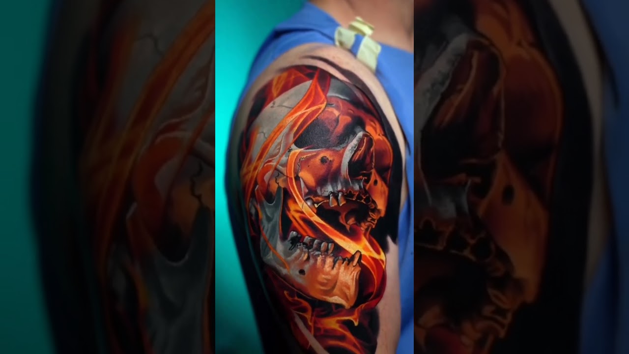 Burning Skull Tattoo Design ||Trigger Tattoo 