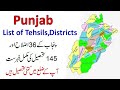 List of districts  tehsils of punjab pakistan