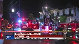 Crews battling large fire at historic building in downtown South Lyon