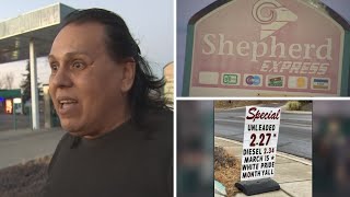 Controversial signs put up outside of Prescott gas station