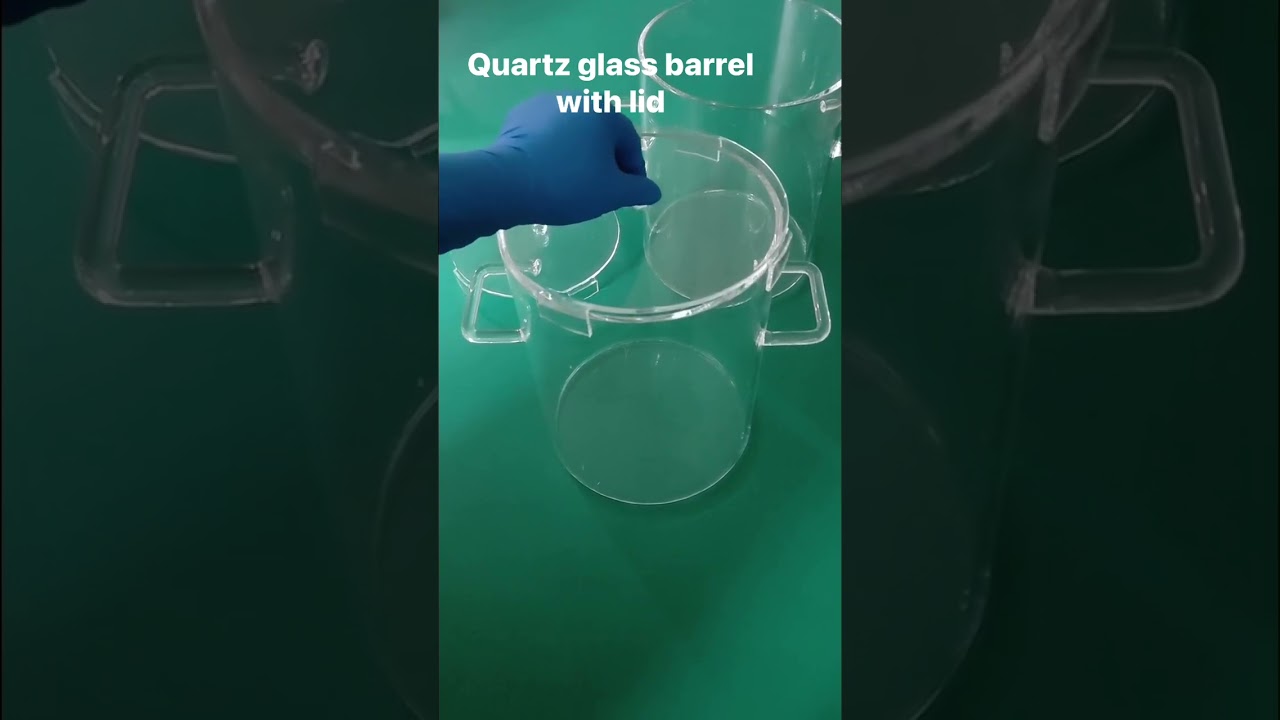 Quartz glass barrel with lid 