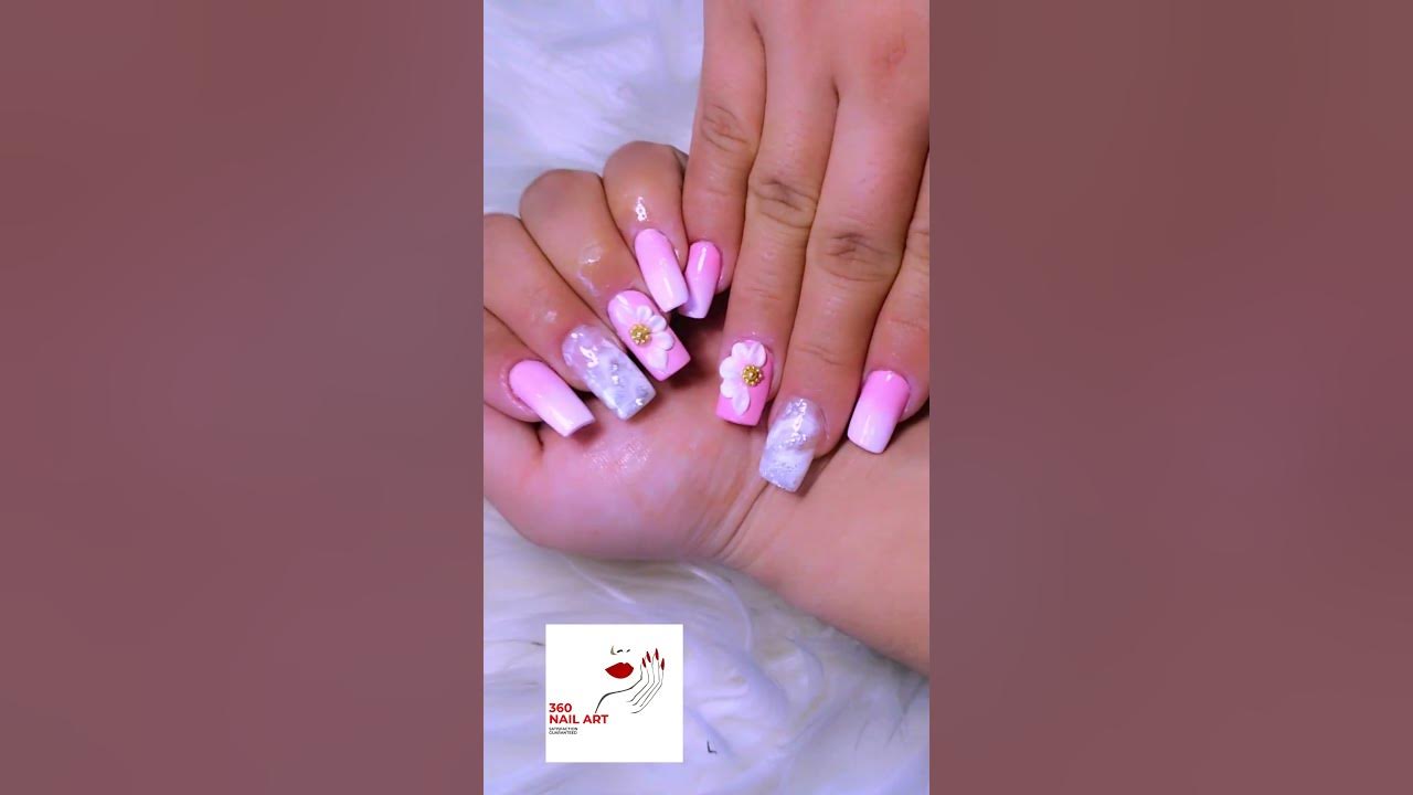 Best Nail Art Course in Nepal / Acrylic Ombre nail with acrylic 3D