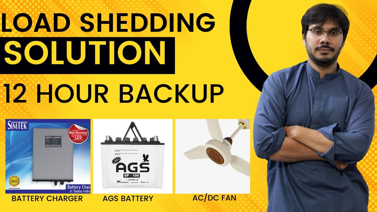 Load shedding ka solution | AC/DC Khursheed fan | 12 hour backup - YouTube