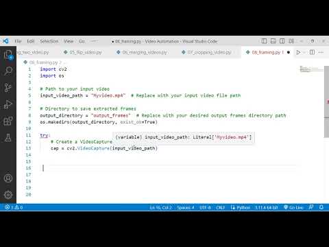10 [Generating Video Frame   ] Python Video Processing and Analysis Course #pythoninhindi #python