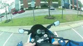 Drive thru on a zx10r sport bike