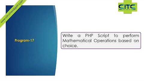 PHP Perform Mathematical Operations Video Tutorials