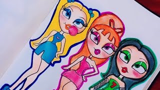 Drawing Powerpuff Girls in Bratz style