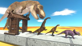 Dinosaur Race - Animals Flee From Tyrannosaurus All T-Rex - Animal Revolt Battle Simulator
