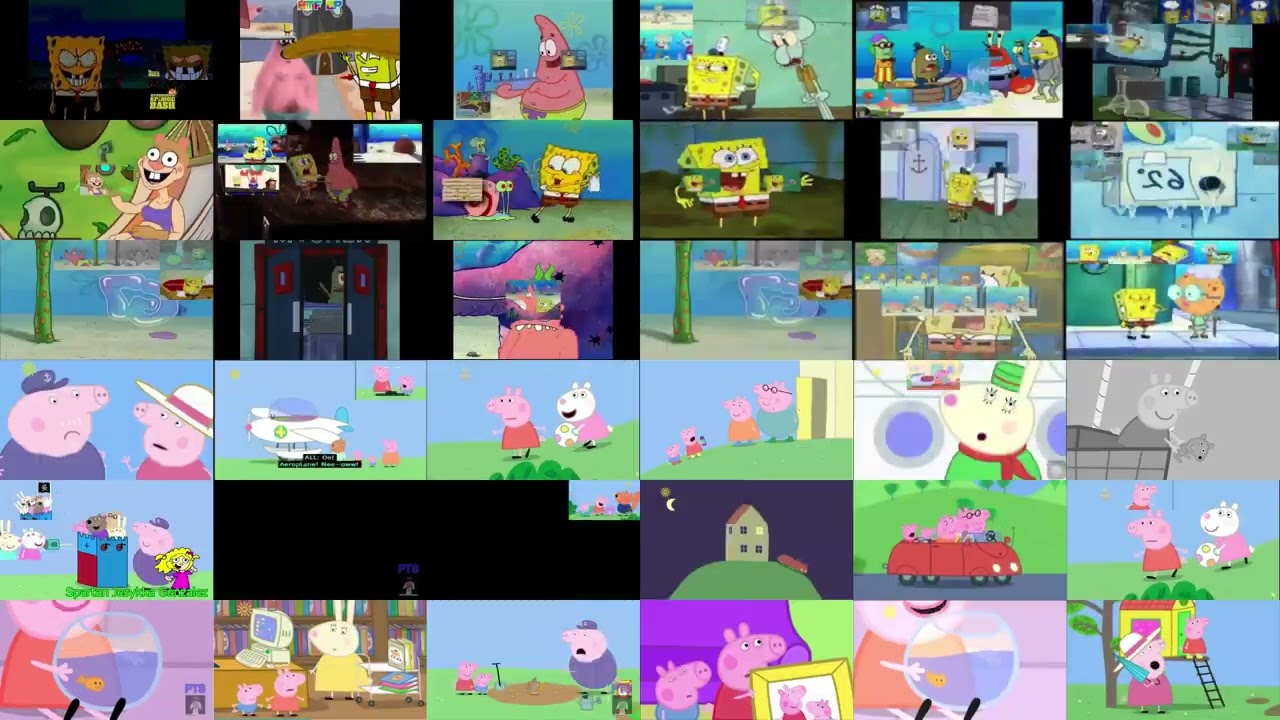 Nineparison Quadparison Sparta remix Peppa Pig Vs SpongeBob