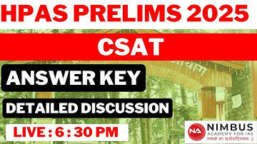 HPAS 2025 | PAPER DISCUSSION | ANSWER KEY (Part-1) | GS-2 (CSAT)  #hpas #has #answerkey