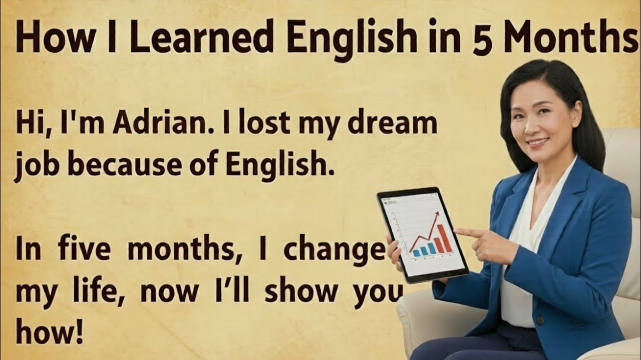 Learn English through Story|| I Mastered English in 5 Months| Listening & Speaking Practice  