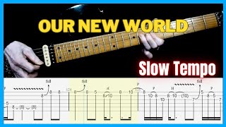 Our new world Dream Theater guitar lesson || Slow Tempo