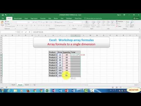 Excel: workshop array formula.
