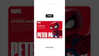 Marvel Toys page animated interface designs in Figma?#shorts  #animation #figma #tutorial