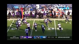 Ravens Stomp \& Celebrate on Titans Logo After Clutch Interception