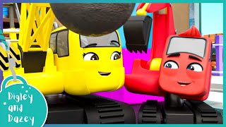 Minisode: Danger On The Ice 🚧 🚜 | Digley and Dazey | Kids Construction Truck Cartoons