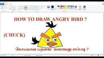 How to draw angry bird chuck || MS PAINT || smart sky