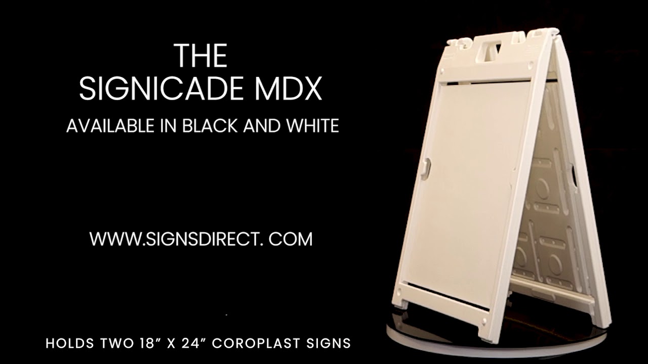 WHITE PLASTICADE PORTABLE SANDWICH BOARD STYLE A-FRAME SIGNICADE MDX 141 FROM Signs Direct