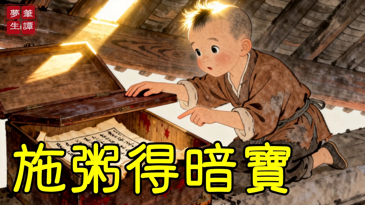 寒冬臘月，叫花子沿街討水無人理會，只有七歲孤兒慷慨送上熱粥。叫花子喝完，突然擡手指向房梁：有東西！#故事#民間傳說#奇遇#報恩#原創故事