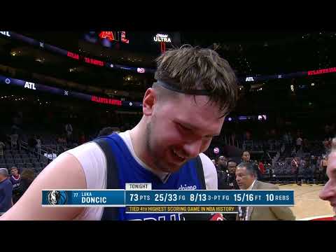 Luka Doncic talks 73-pt game vs Hawks, Postgame Interview