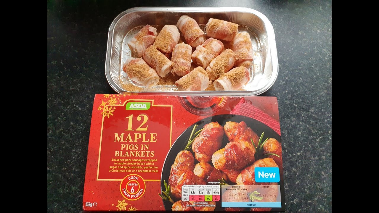 ASDA 12 Maple Pigs in Blankets ; Frozen Christmas Food £8.62/kg £2.00 a