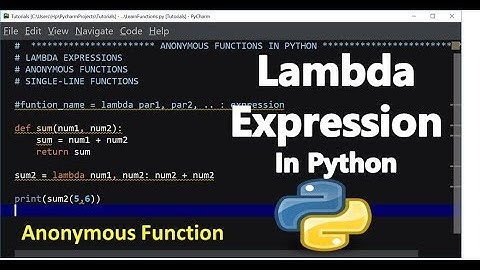 Anonymous Functions in Python (Lambda Expression) -  Simple Explanation with Example