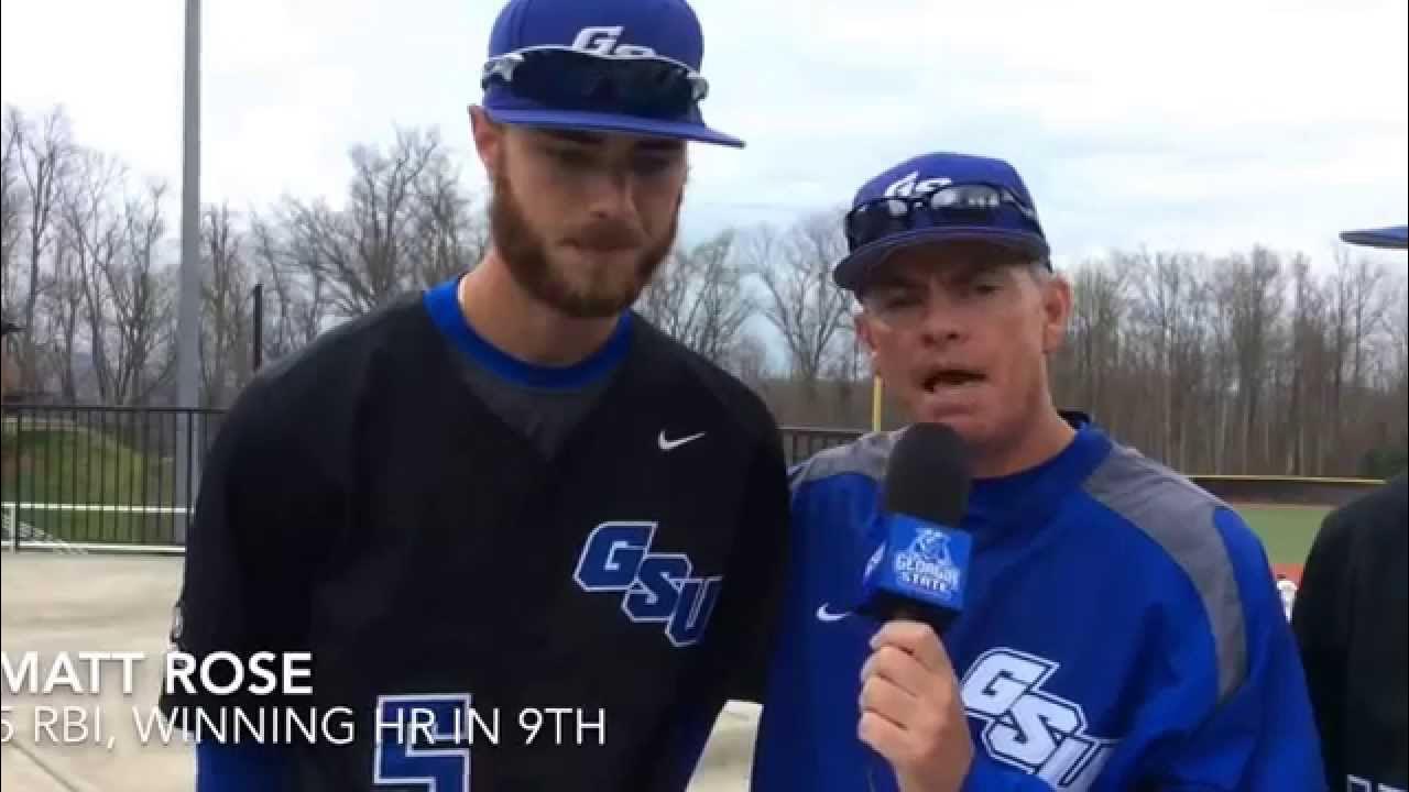GSU BASEBALL Coach Greg Frady with Matt Rose, Jerry Stuckey after 15