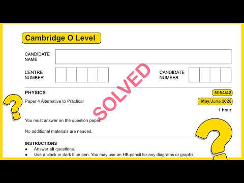 O Level Physics 5054 May June 2026 Paper 42 SOLVED!!