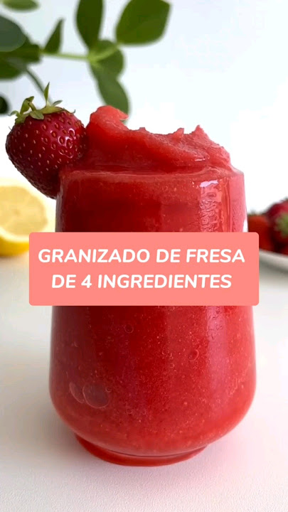 GRANIZADO DE FRESA CONGELADA DE 4 INGREDIENTES 🍓 #granizado #fresa #frutilla #helado #smoothie