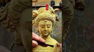 Patung Dewi Kwan Im Dari Kayu Bekas