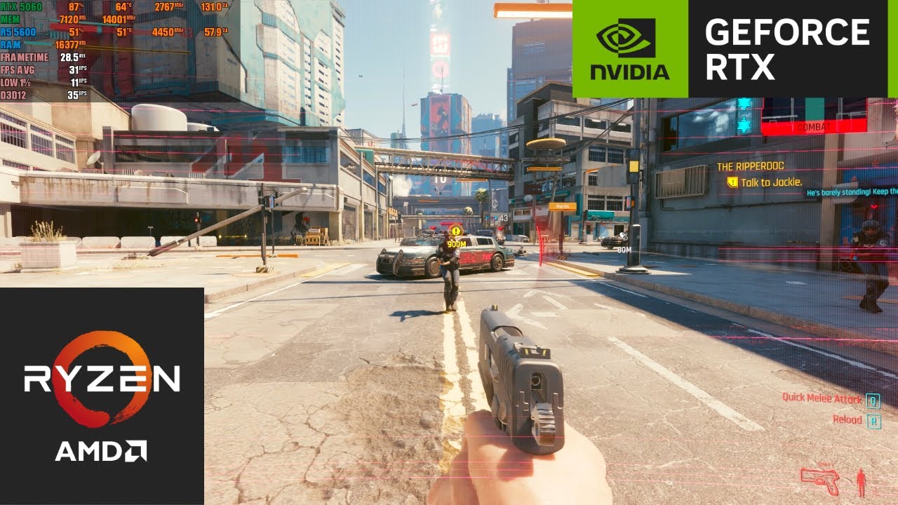 Cyberpunk 2077 : RTX 5060 8GB | R5 5600 (Max Quality / RT Psycho / DLSS / Full HD)