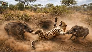 Leopard vs Two Warthogs – The Predator Picked the Wrong Prey 🐗🐆