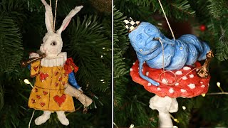 DIY Alice in Wonderland cotton ornaments/ Part 2: the White Rabbit and The Blue Caterpillar