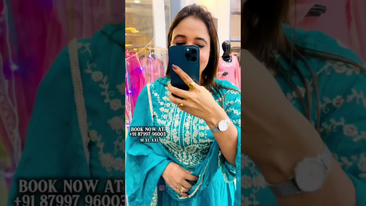 💠 Teal Blue Embroidered Anarkali Suit