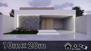 Casa de un Piso 10x20 con 3 Dormitorios | Tour y Plano de la Casa | Idea de diseño de la casa
