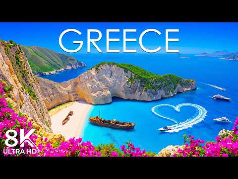 [8K] Greece 🇬🇷 Flying Over Paradise | Epic Drone Views & Deep House Beats ☀️🎶