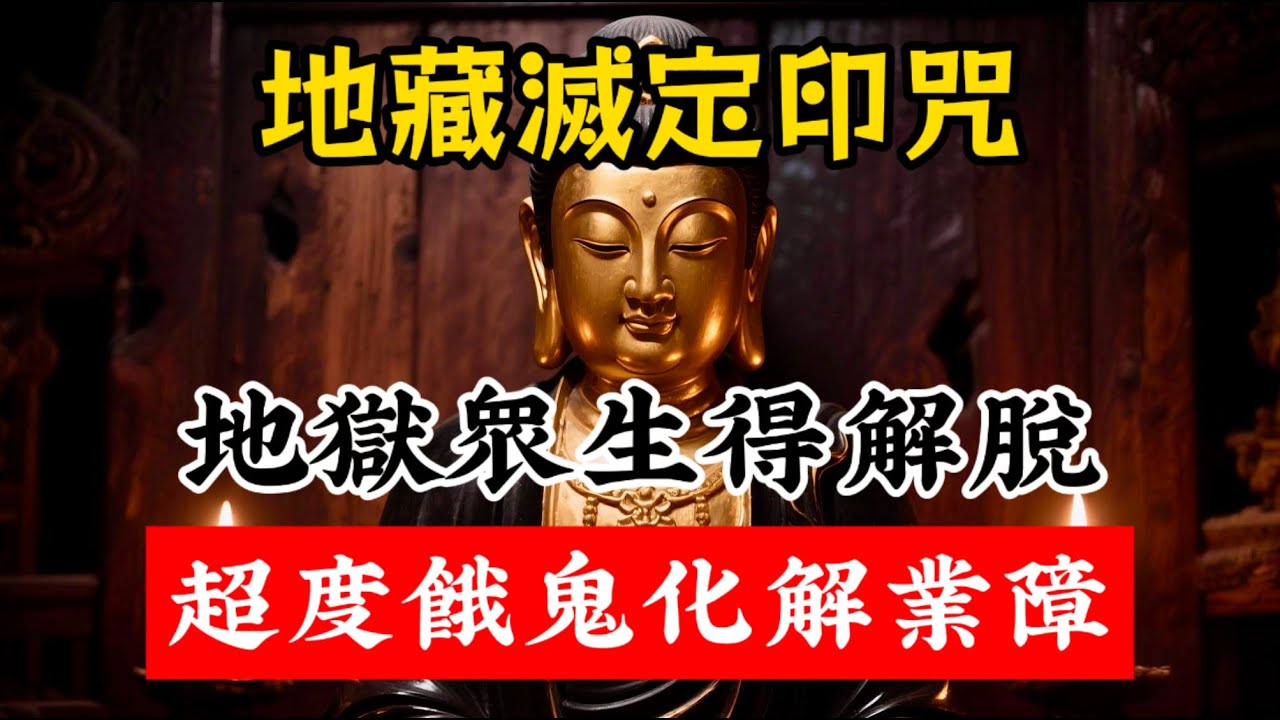 地藏開示滅定印咒，持誦此咒壹心不亂，可助地獄衆生得度解脫，化解業障超度餓鬼。