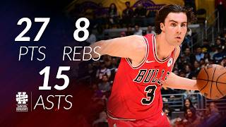 Josh Giddey 27 pts 8 rebs 15 asts vs Bulls 25/26 season
