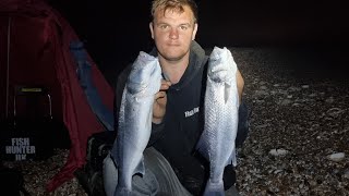EPIC BASS NIGHT FISHING the best nights beach fishing I have ever had MUST WATCH #PART 1