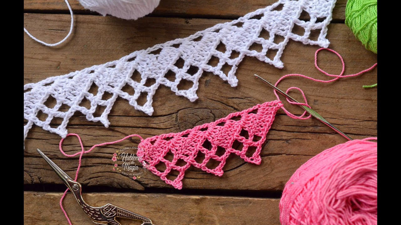 ( Puntilla con calados ) Técnicas, Crochet y muchos Tips.