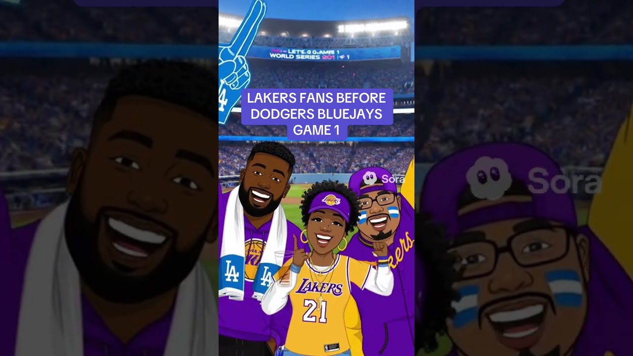 LAKERS FANS BEFORE DODGERS BLUEJAYS GAME 1 