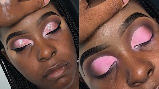 Pink Glitter CutCrease | Client Makeup Tutorial