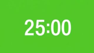 25 Minute Countdown Green Screen 1500 Seconds Timer Chroma Key 4K UHD Editing Overlay | No Copyright