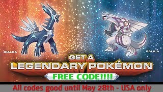 FREE Legendary Pokémon Sun and Moon Codes - DIALGA PALKIA - Good Till May 28 2018
