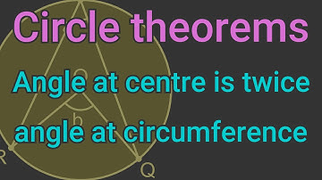 Circle theorems - angle at centre of circle is twice angle at circumference