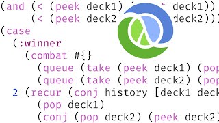 Advent of Code 2020 Day 22 Crab Combat in Clojure (import Java type, persistent queue)